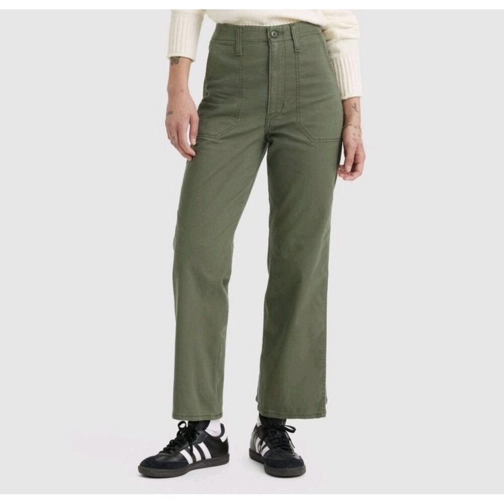 BG. Levi's Women's Mid-Rise Wedgie Straight Cropped Jeans - Surplus Thyme 27x27‎